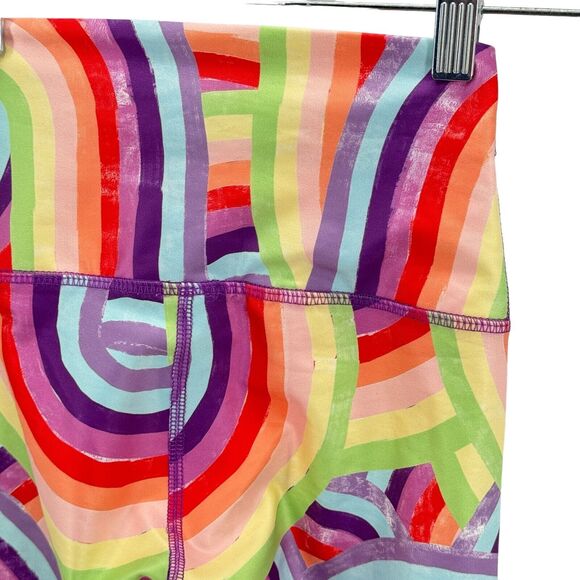 WILDFOX Women's 7/8 Legging High Waisted Soleil Stripes Athletic Rainbow XS NEW - Picture 7 of 11